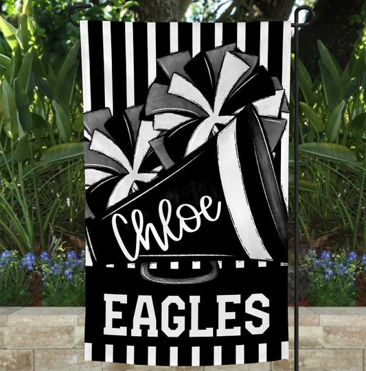 Black Cheer Garden Flag