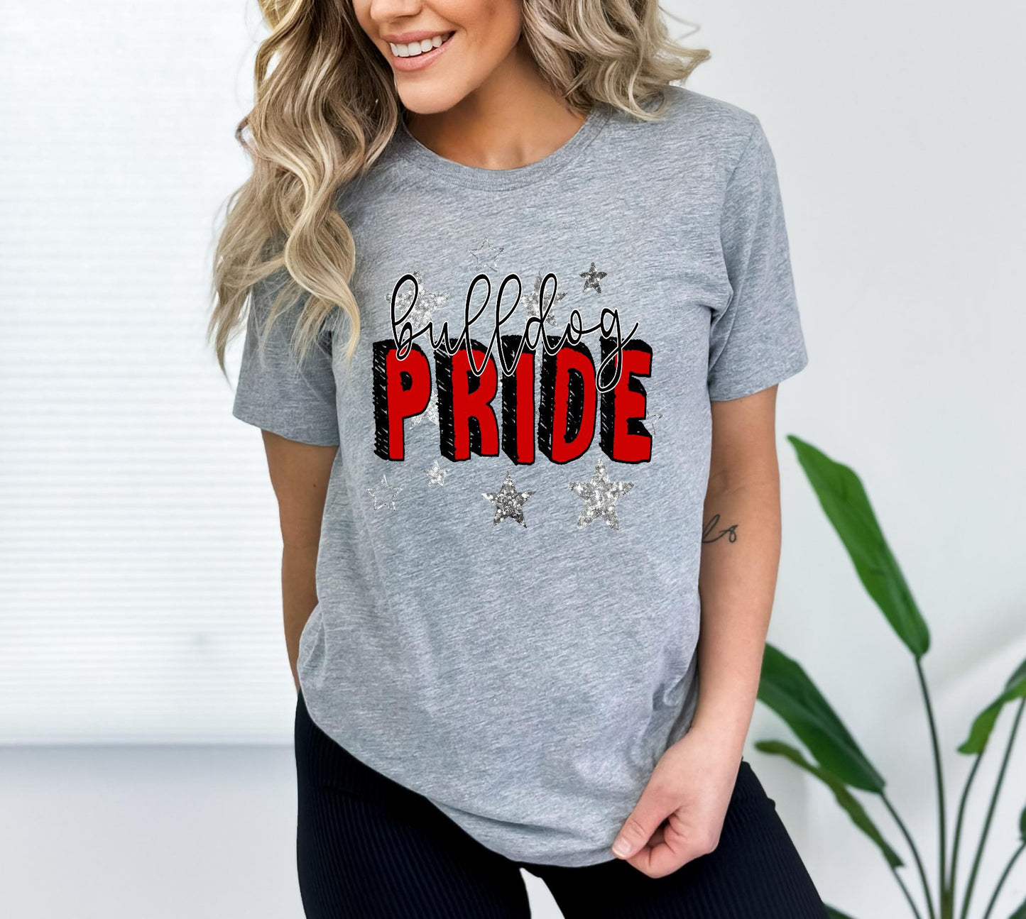 Bulldogs Pride Silver Stars Graphic Tee