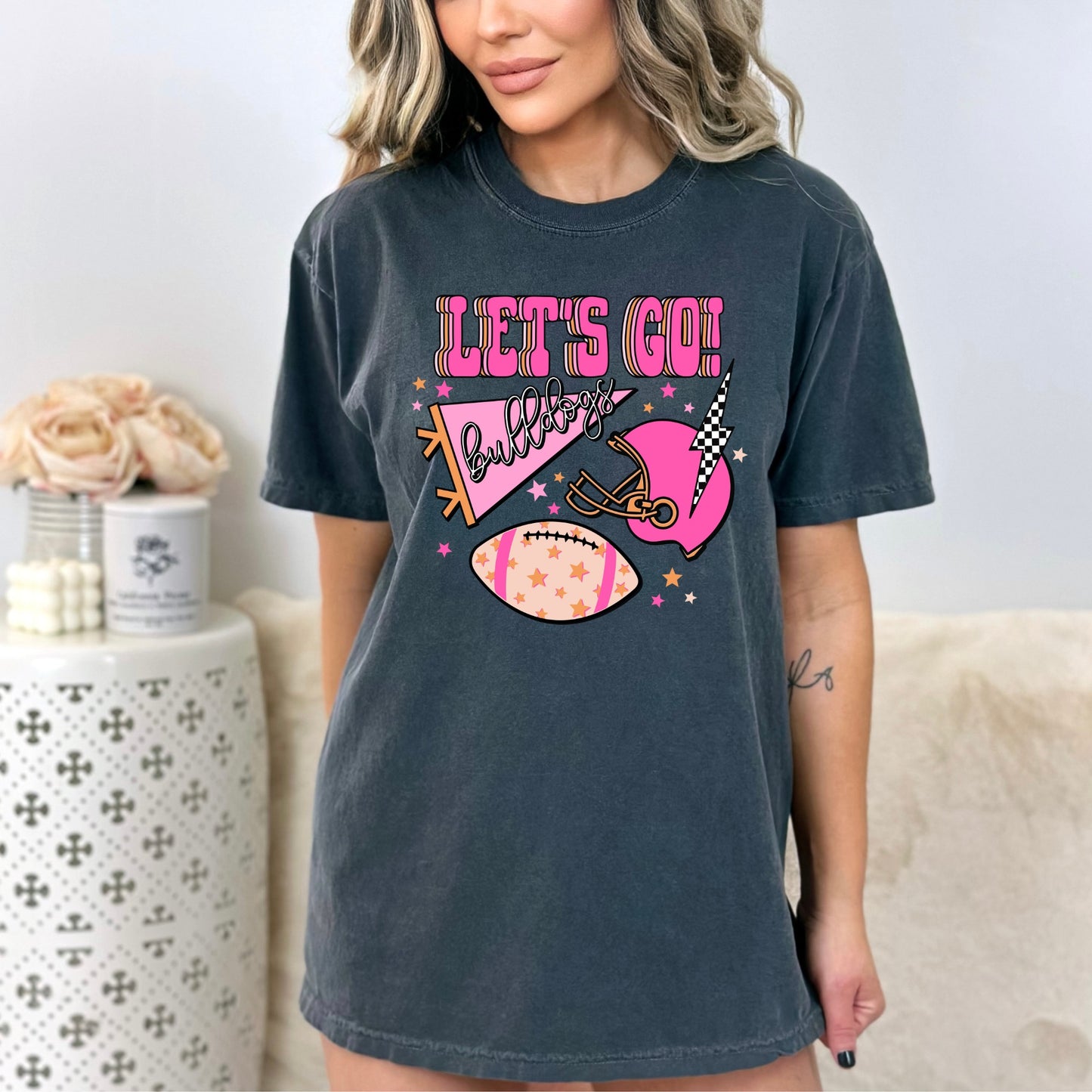 Let's Go Bulldogs Preppy Graphic Tee