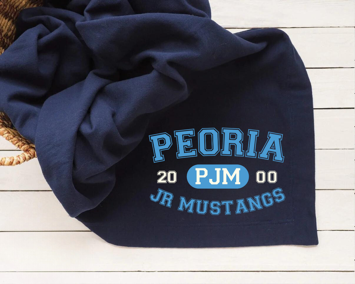 Peoria Jr Mustangs Varsity Mascot School Established Design Graphic Tee