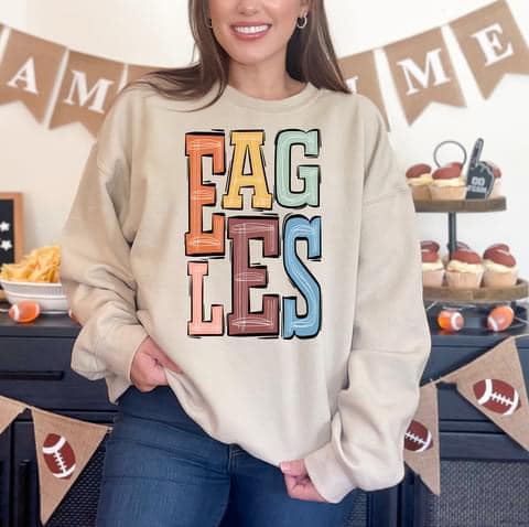 Eagles Boho Varsity Doodle Graphic Tee