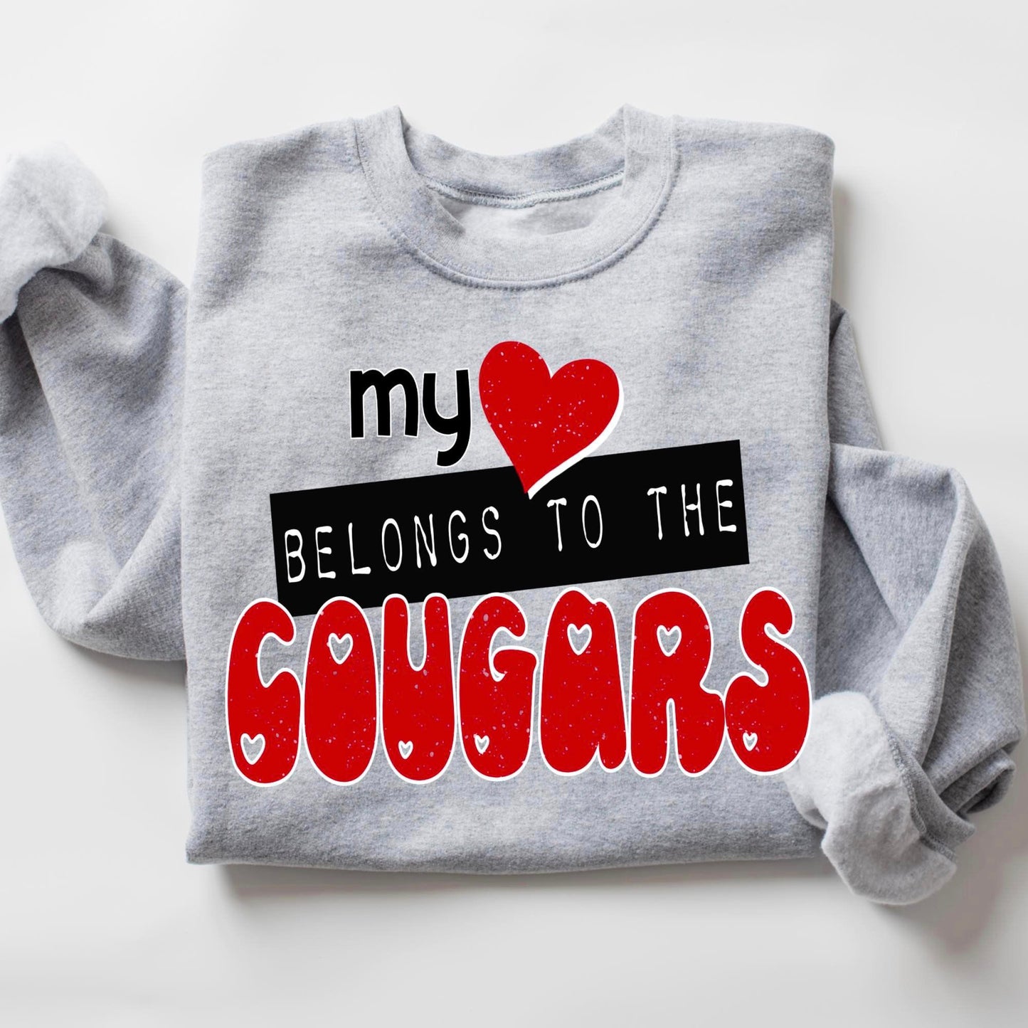 My Heart Belongs To The Cougars DTF Transfer