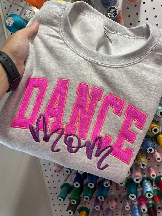 Dance Glitter Applique and Icon on sleeve Embroidered CC Short Sleeve/Sweatshirt