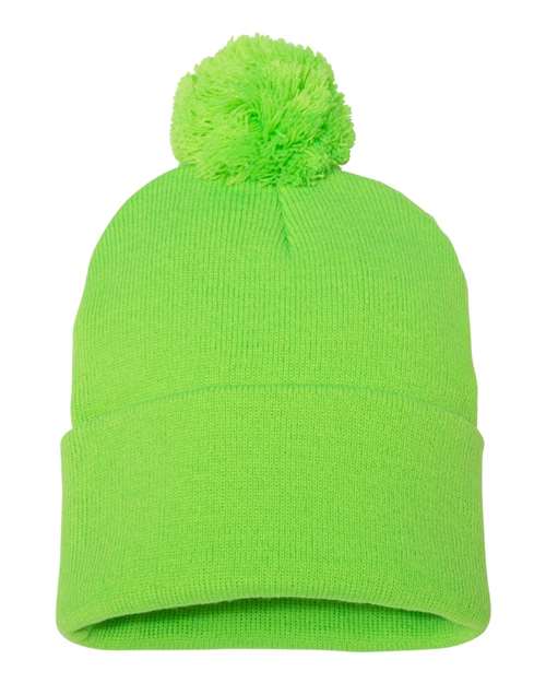 Add Your Own Varsity Style Text Personalized Custom Embroidered Pompom Beanie/Toboggan/Hat