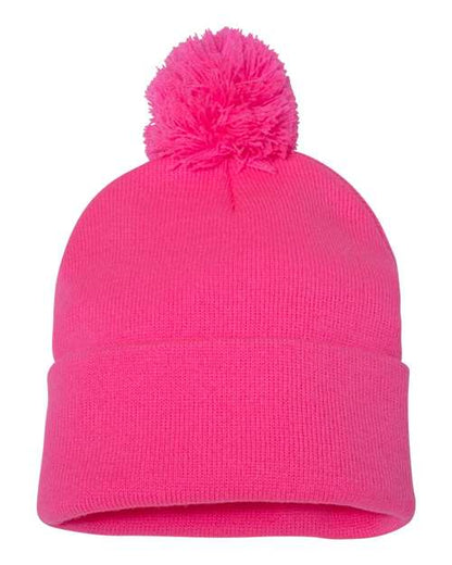 Add Your Own Varsity Style Text Personalized Custom Embroidered Pompom Beanie/Toboggan/Hat