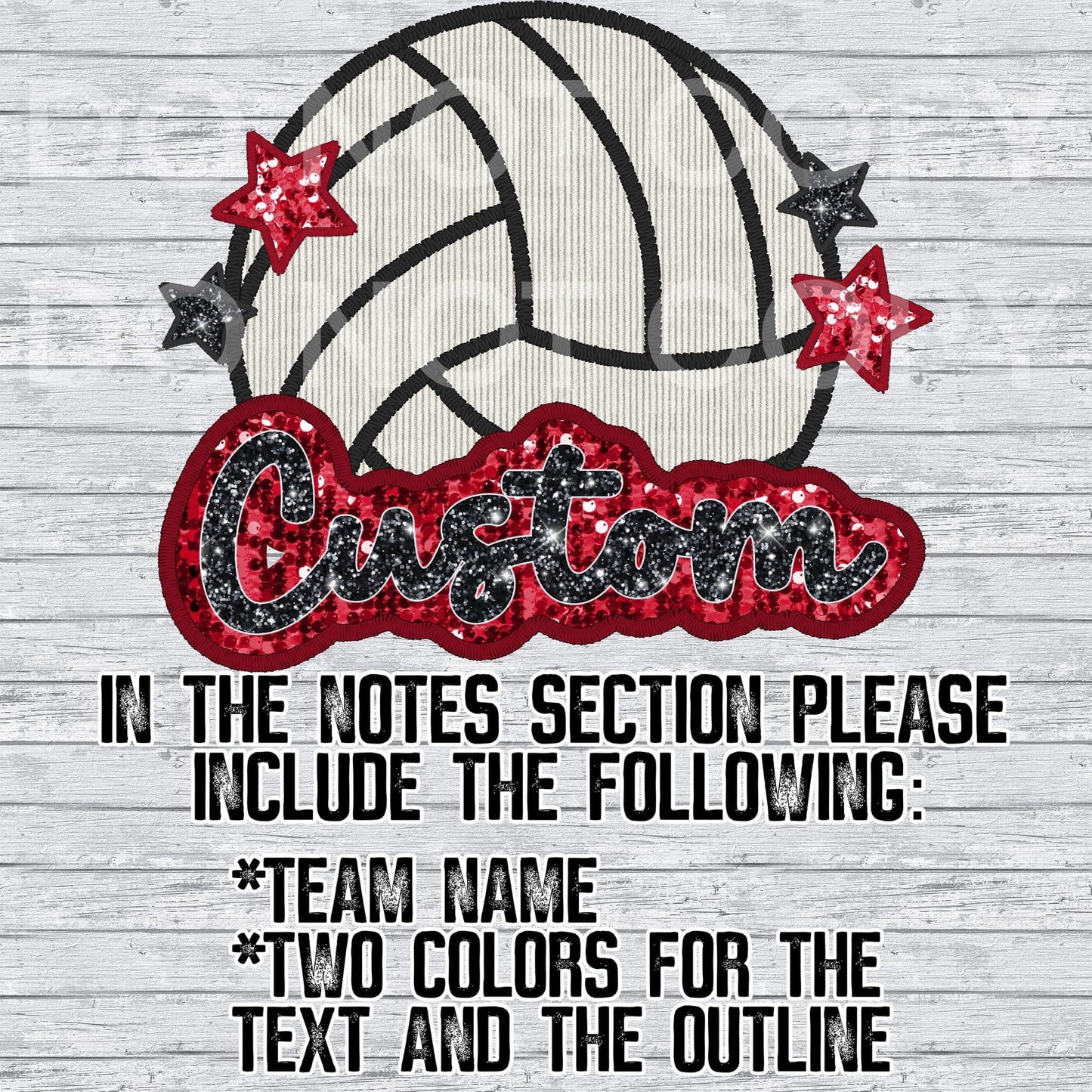 Custom Sequin Volleyball Mascot Design Mockup- No Physical Item!