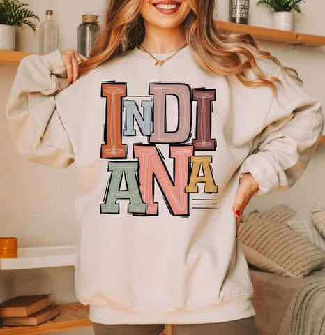 Indiana Boho Varsity Doodle Graphic Tee