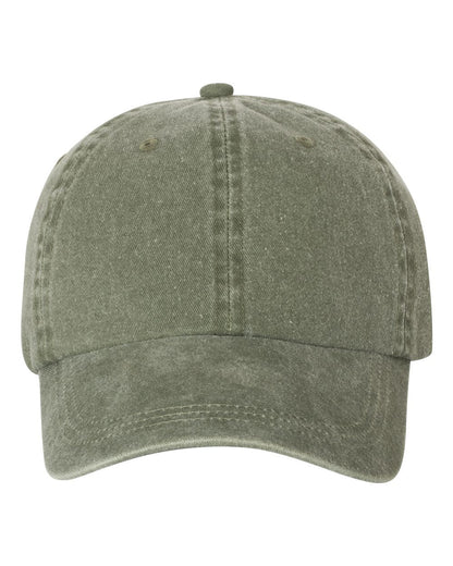 Embroidered Hand Stitch Effect Font on Pigment-Dyed Twill Hat 5-7 Business Day TAT