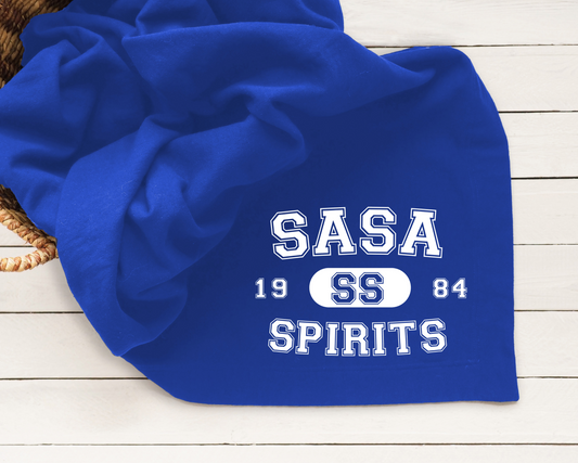 SASA Spirits Varsity Mascot School Established Design Graphic Tee