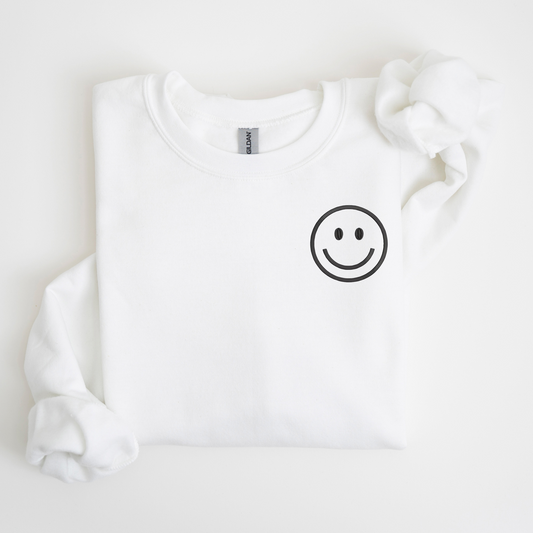 Happy Face Embroidered Sweatshirt