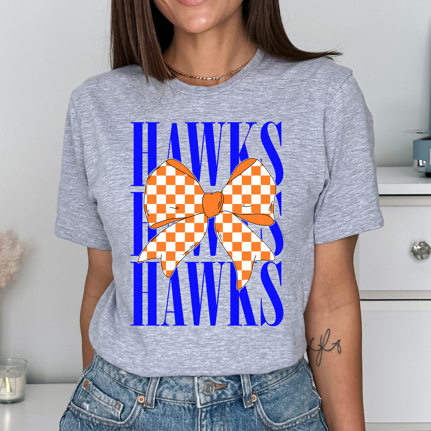 Hawks Coquette Bow DTF Transfer