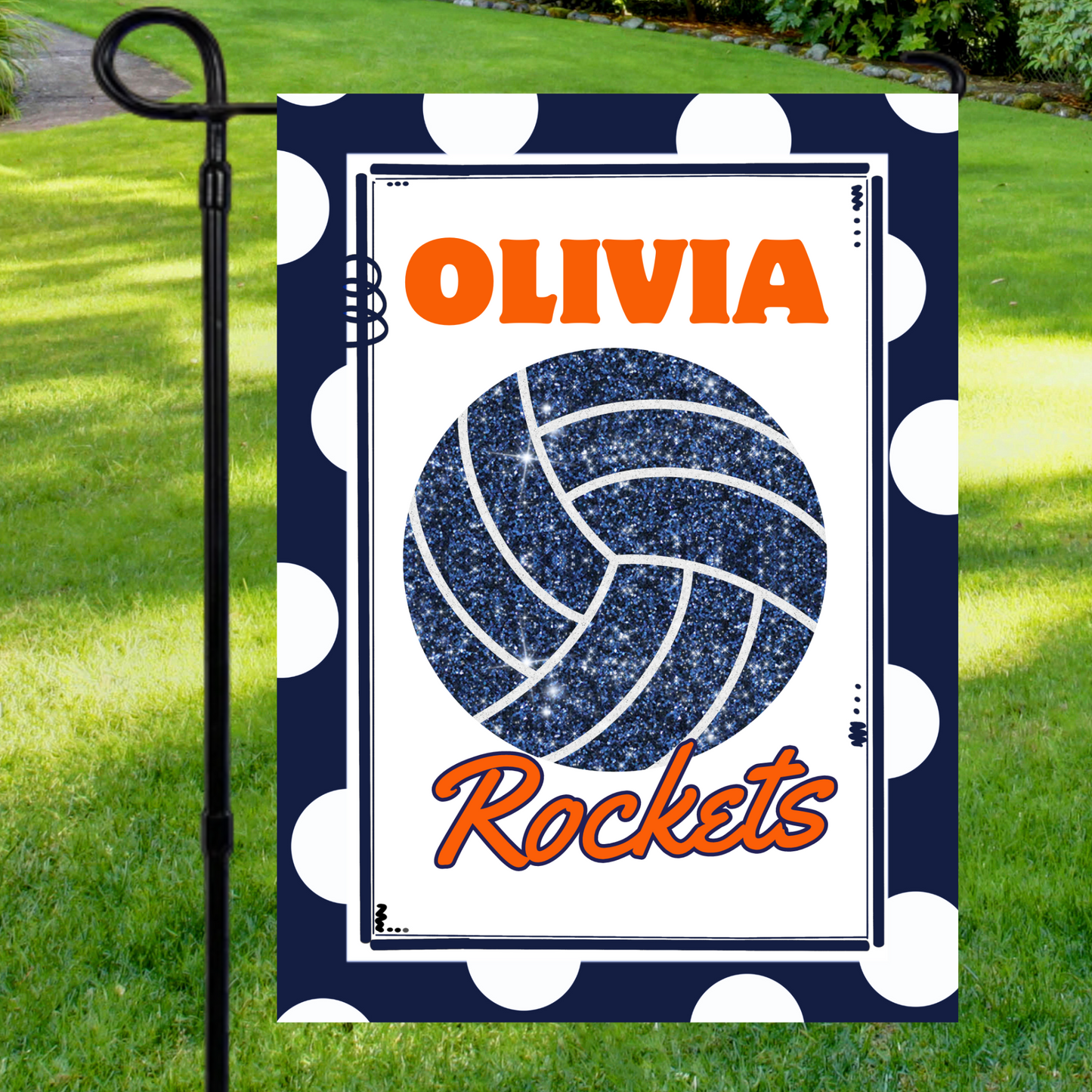 Volleyball Rockets Garden Flag