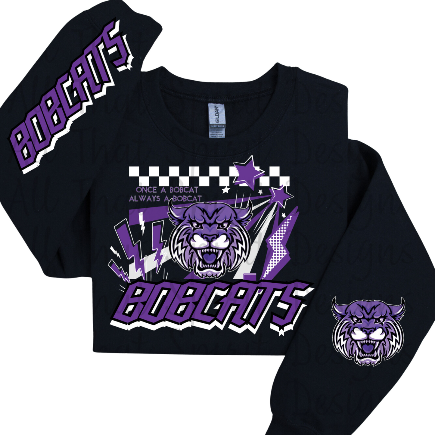 Bobcats Purple DTF Transfer