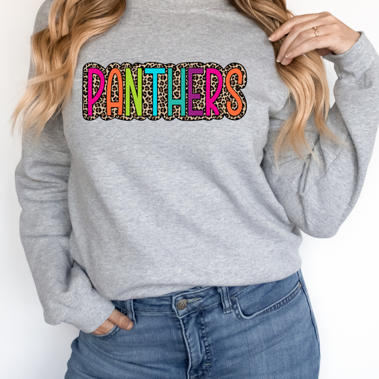 Panthers Colorful Leopard DTF Transfer