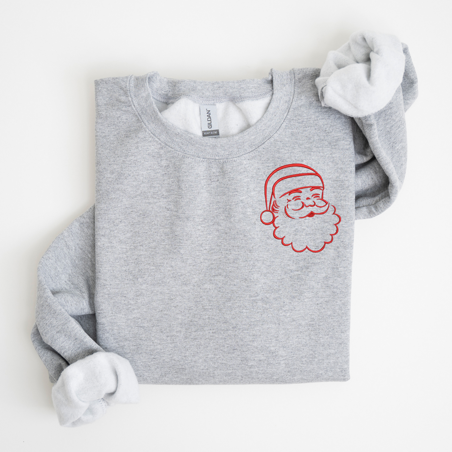 Santa Embroidered Sweatshirt- QUICK Ship 5-7 business day TAT