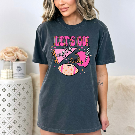 Let's Go Eagles Preppy Graphic Tee