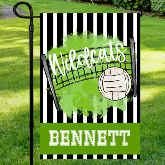 Volleyball Green Garden Flag