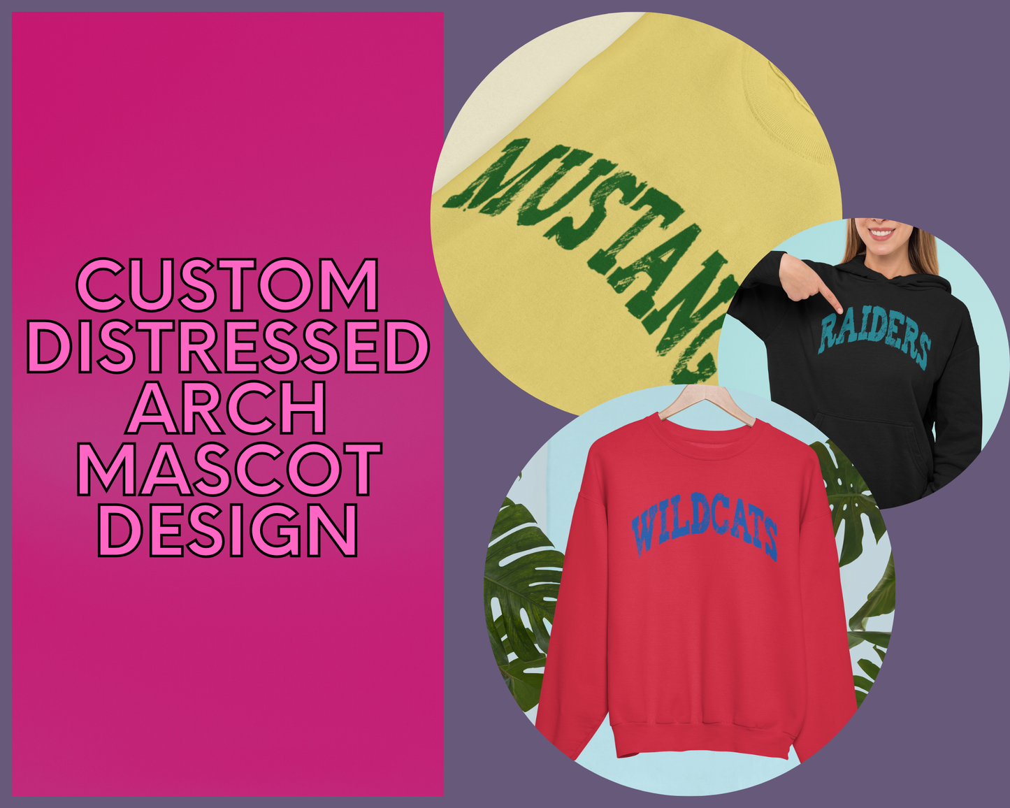 Custom Distressed Arch Mascot Design Mockup - No Physical Item!