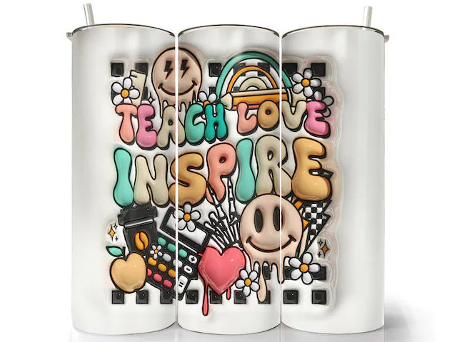 Teach Love Inspire Completed 20oz Skinny Tumbler