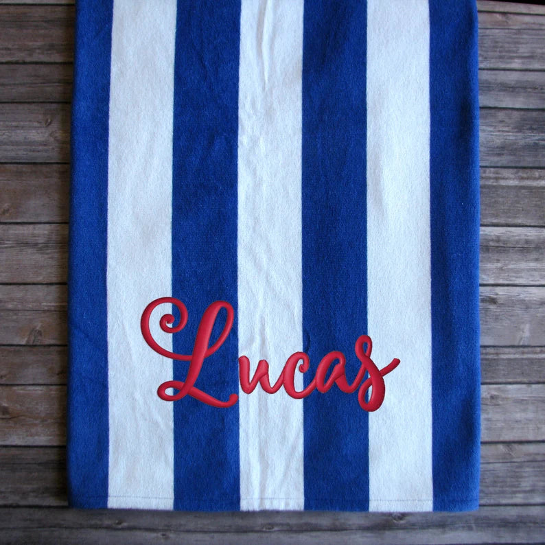 Custom Embroidered Oversized Striped Beach Towels