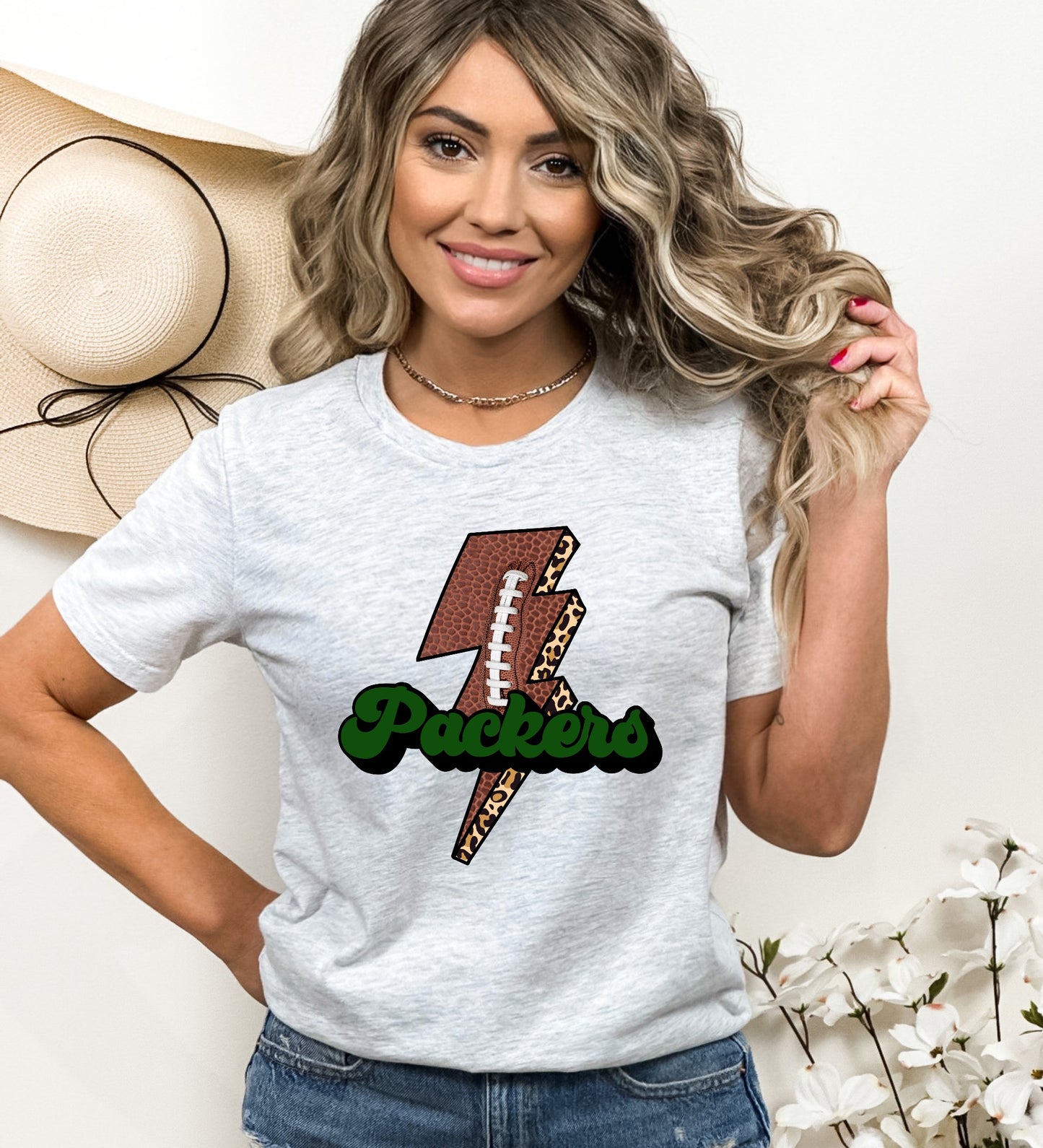 Packers Football Lightning Bolt Graphic Tee