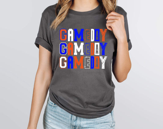 Gameday Royal Blue, Orange, White Graphic Tee