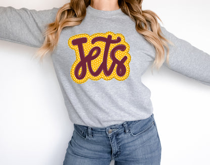 Jets Faux Applique Graphic Tee