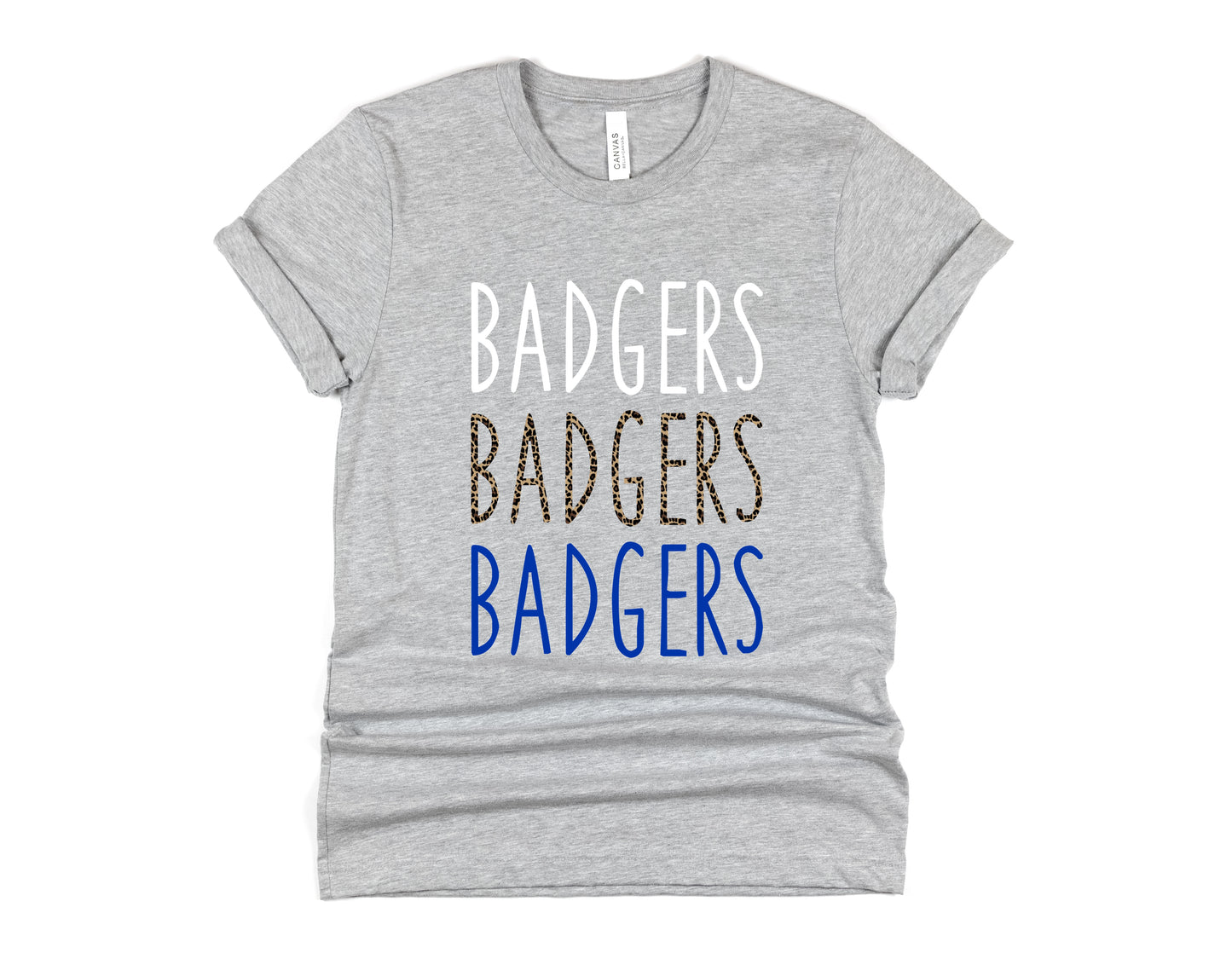 Badgers Stacked Skinny Mascot Graphic Tee