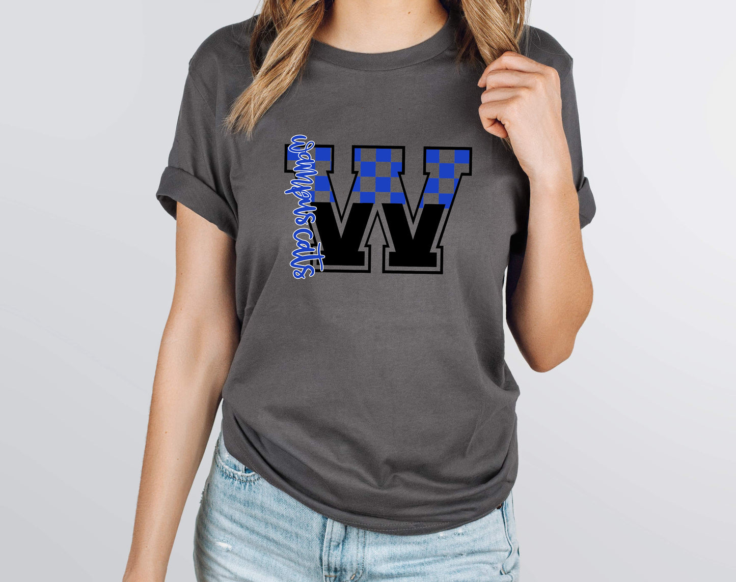 Wampus Cats Checkered Graphic Tee