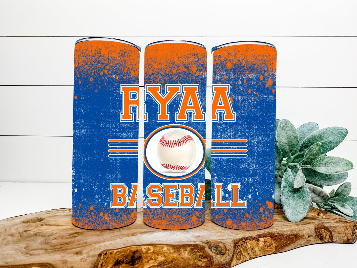 RYAA Baseball Completed 20oz Skinny Tumbler