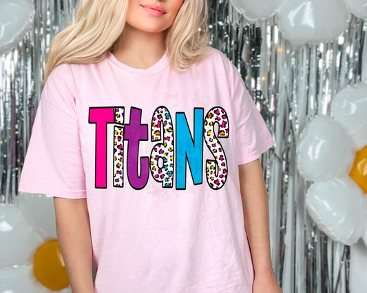 Titans Rainbow Leopard Graphic Tee