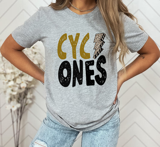 Cyclones Lightning Bolt Graphic Tee