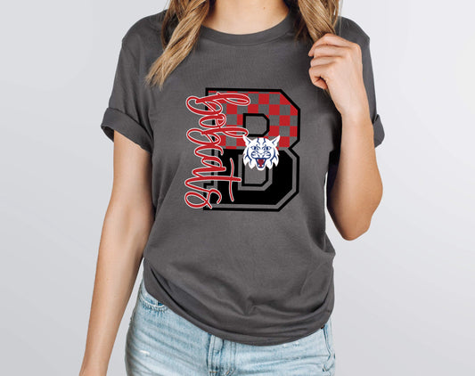 Bobcats Checkered Graphic Tee