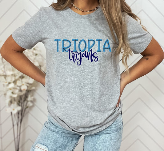 Triopia Trojans  Scribble Doodle Graphic Tee