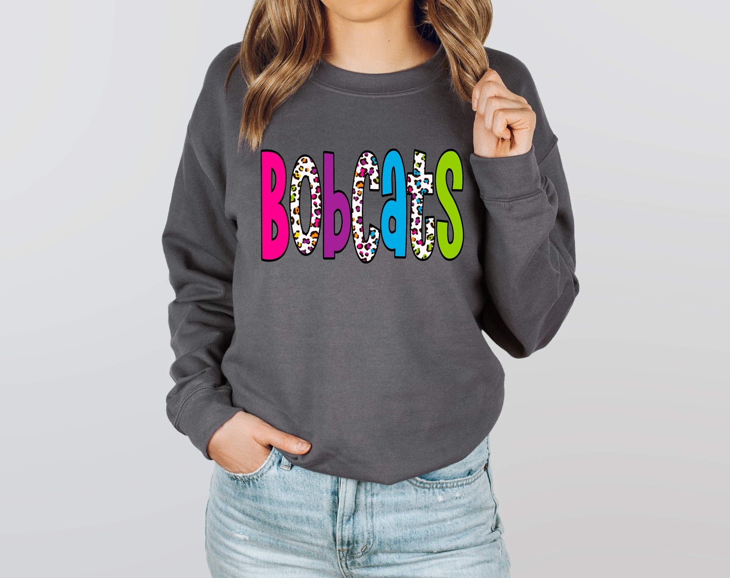 Bobcats Rainbow Leopard Graphic Tee