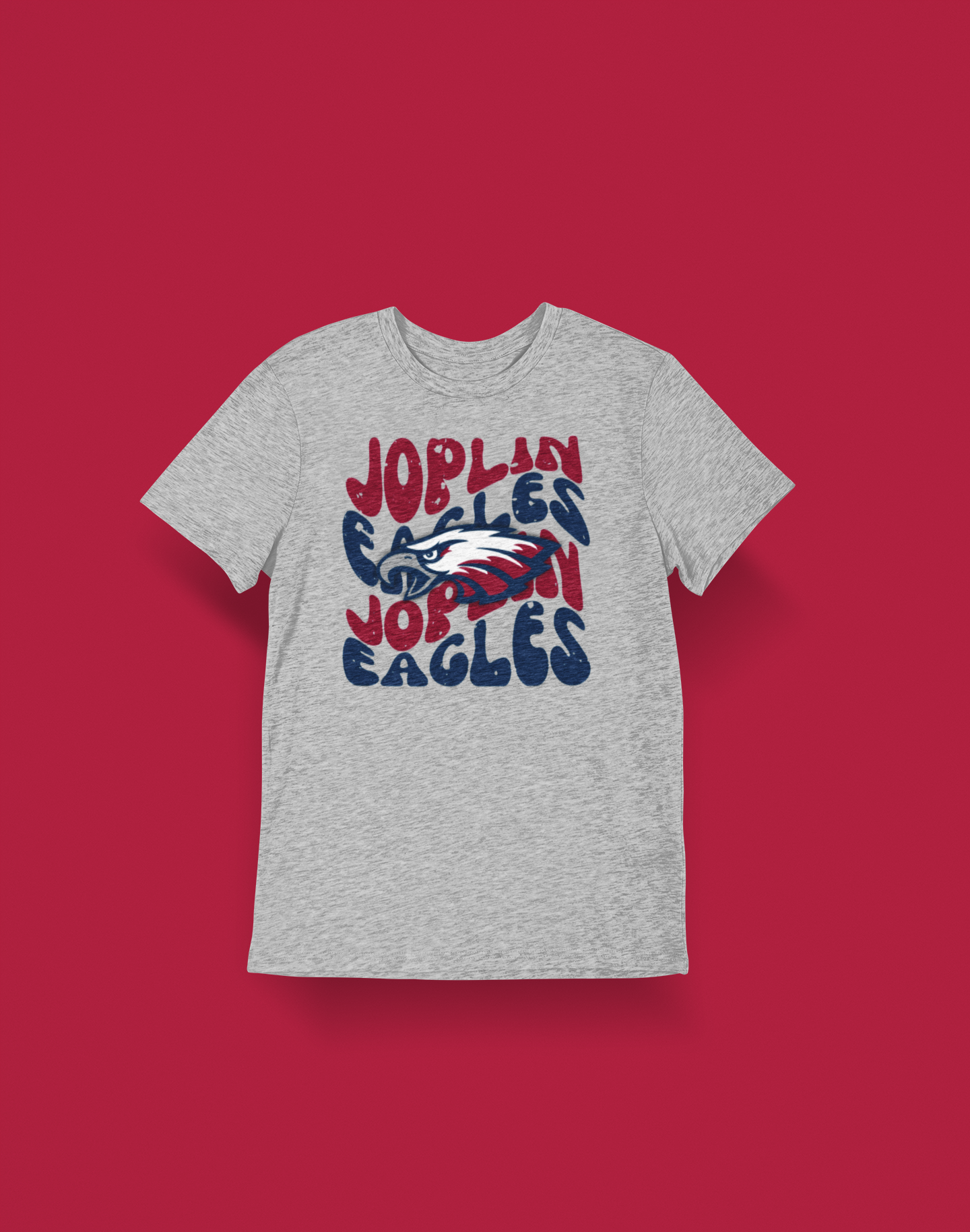 Joplin Eagles Distressed Wavy Mascot Graphic Tee