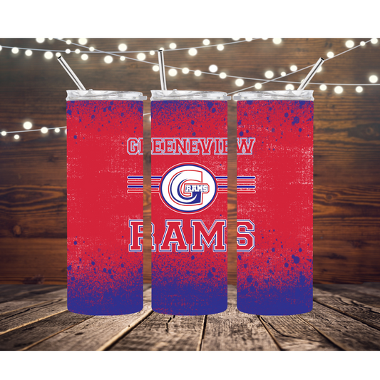 Greenview Rams Completed 20oz Skinny Tumbler