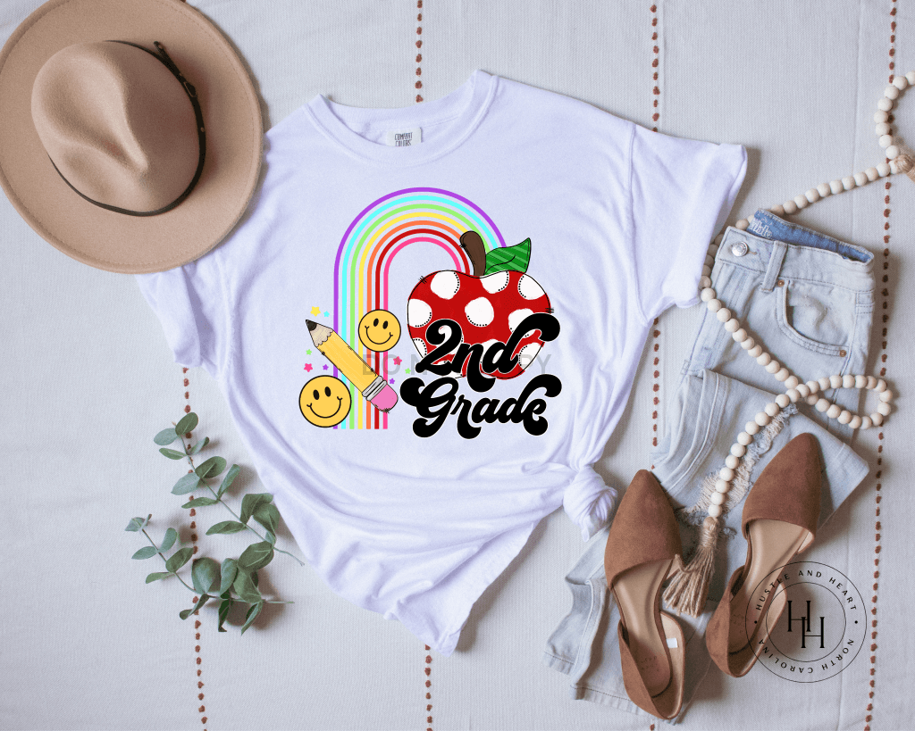 2Nd Grade Rainbow Graphic Tee Shirt