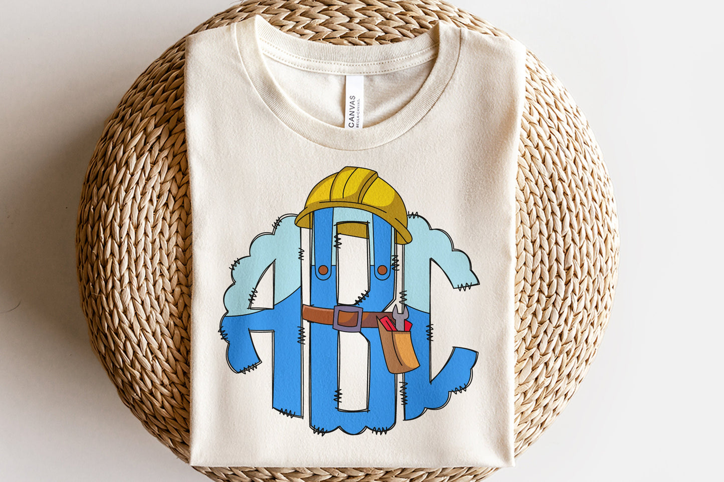 Construction Worker Monogram Graphic Tee