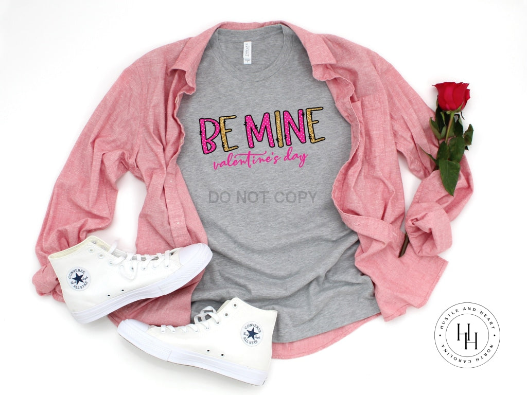 Be Mine Valentines Day Graphic Tee Youth Small / Grey Shirt