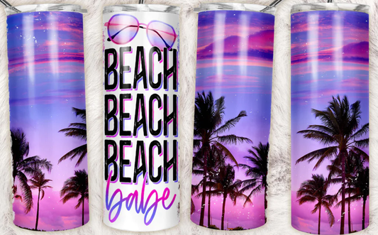 Stacked Beach Babe Completed 20oz Skinny Tumbler