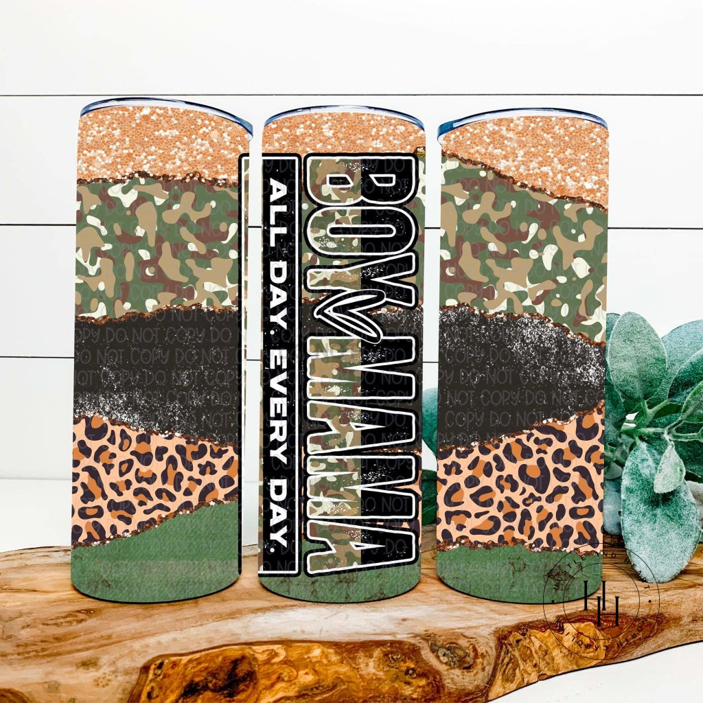 Boy Mama All Day Everyday Camo And Leopard Completed 20Oz Skinny Tumbler Sublimation