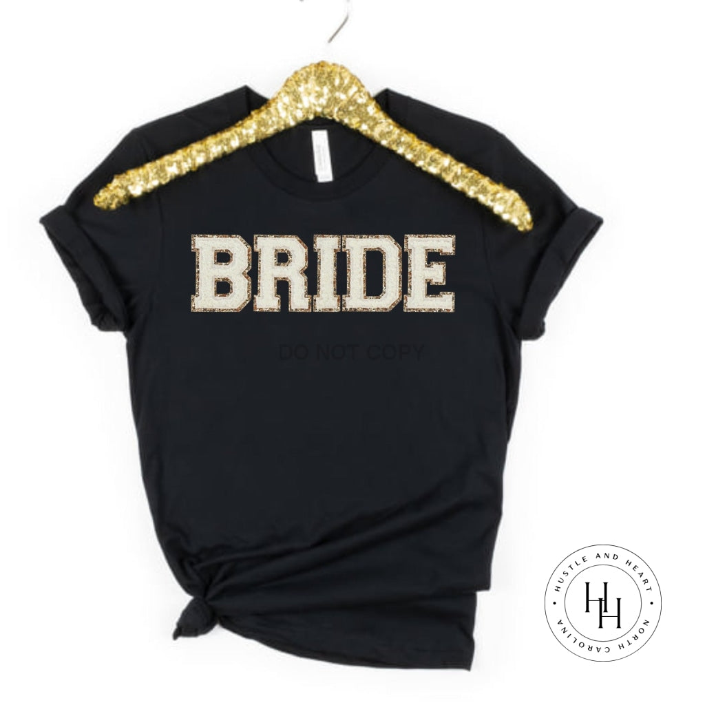 Bride Faux Chenille Letters Graphic Tee Dtg