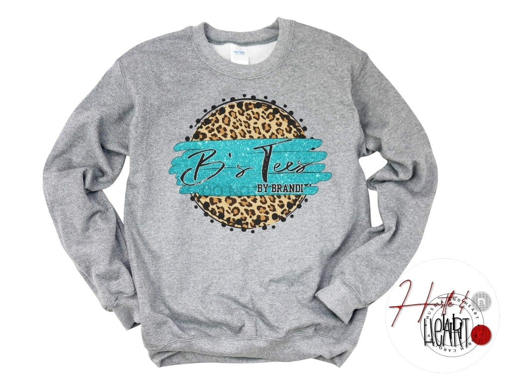 Bs Tees By Brandi Teal And Black Tan Leopard Shirt