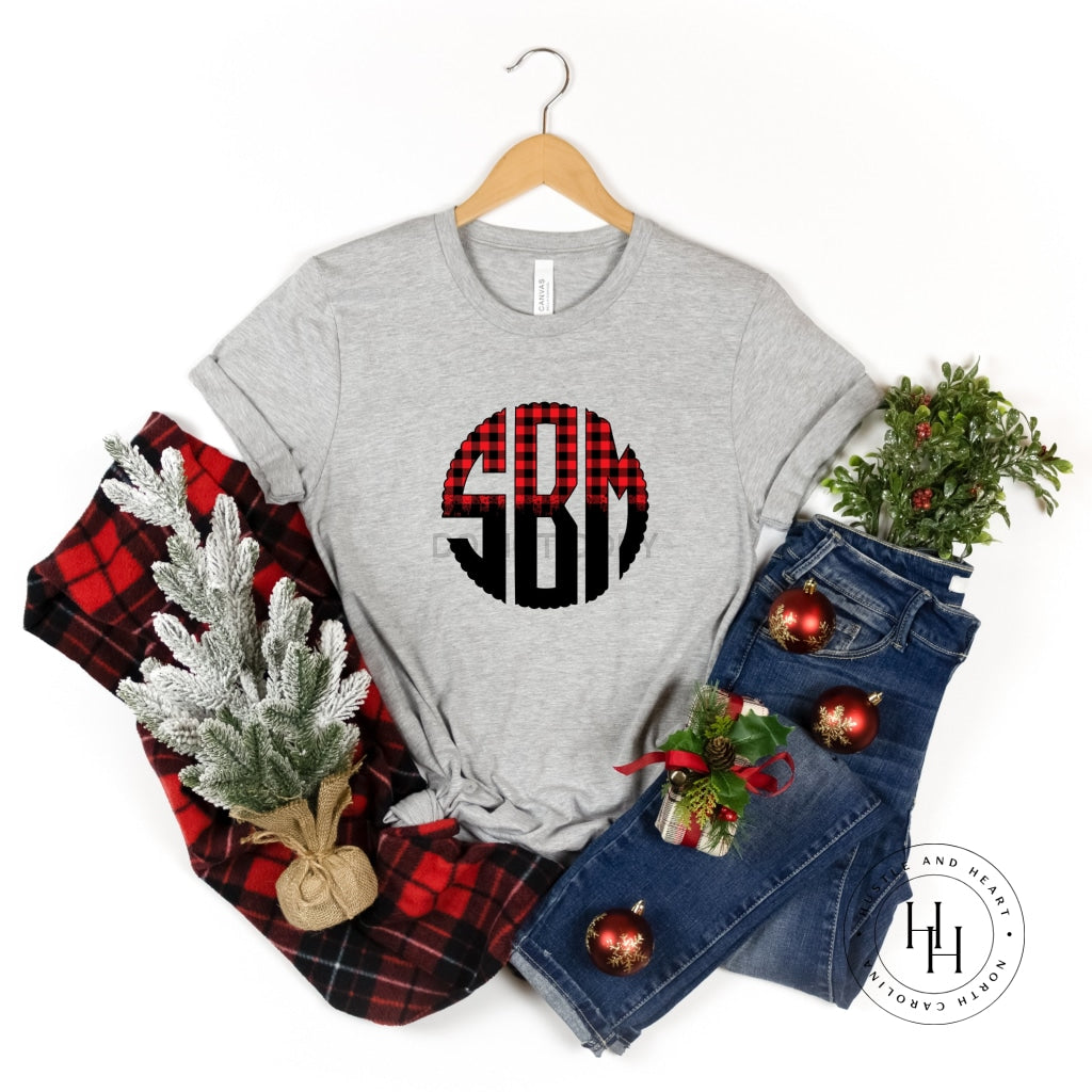 9Am Buffalo Plaid Monogram Shirt