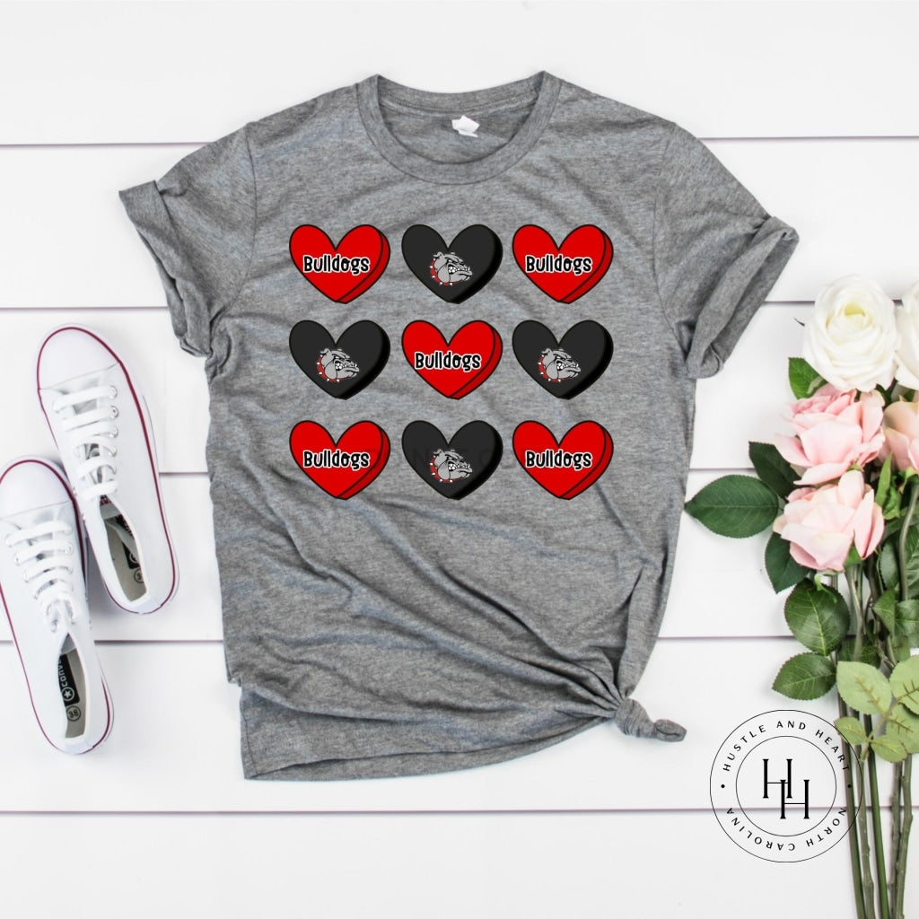 Bulldogs Conversation Heart Graphic Tee Youth Small Shirt