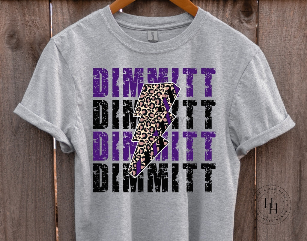 Dimmitt Purple/black Lightning Bolt Graphic Tee