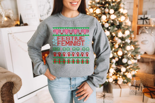 Festive Feminist Graphic Tee Dtg