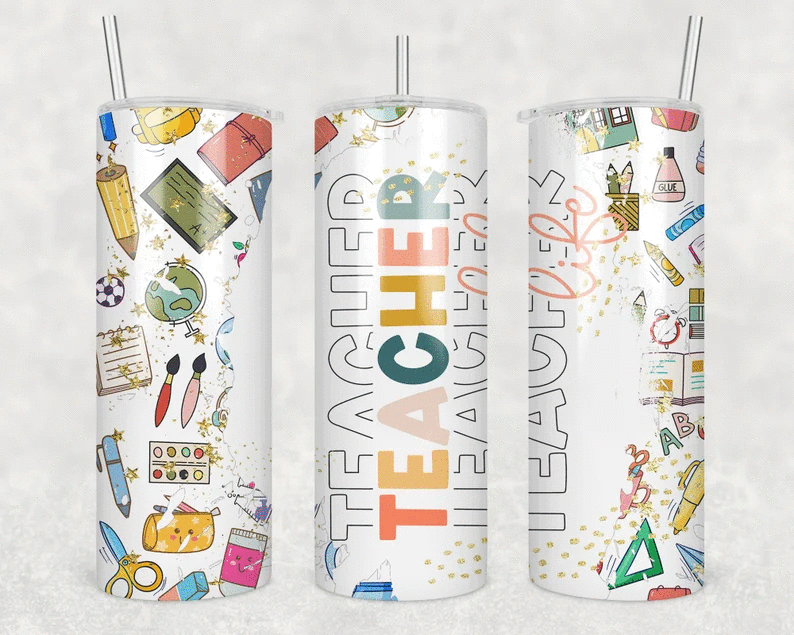 Teacher Life Completed 20oz Skinny Tumbler