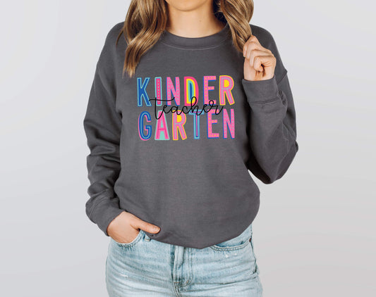 Kindergarten Teacher Colorful Graphic Tee